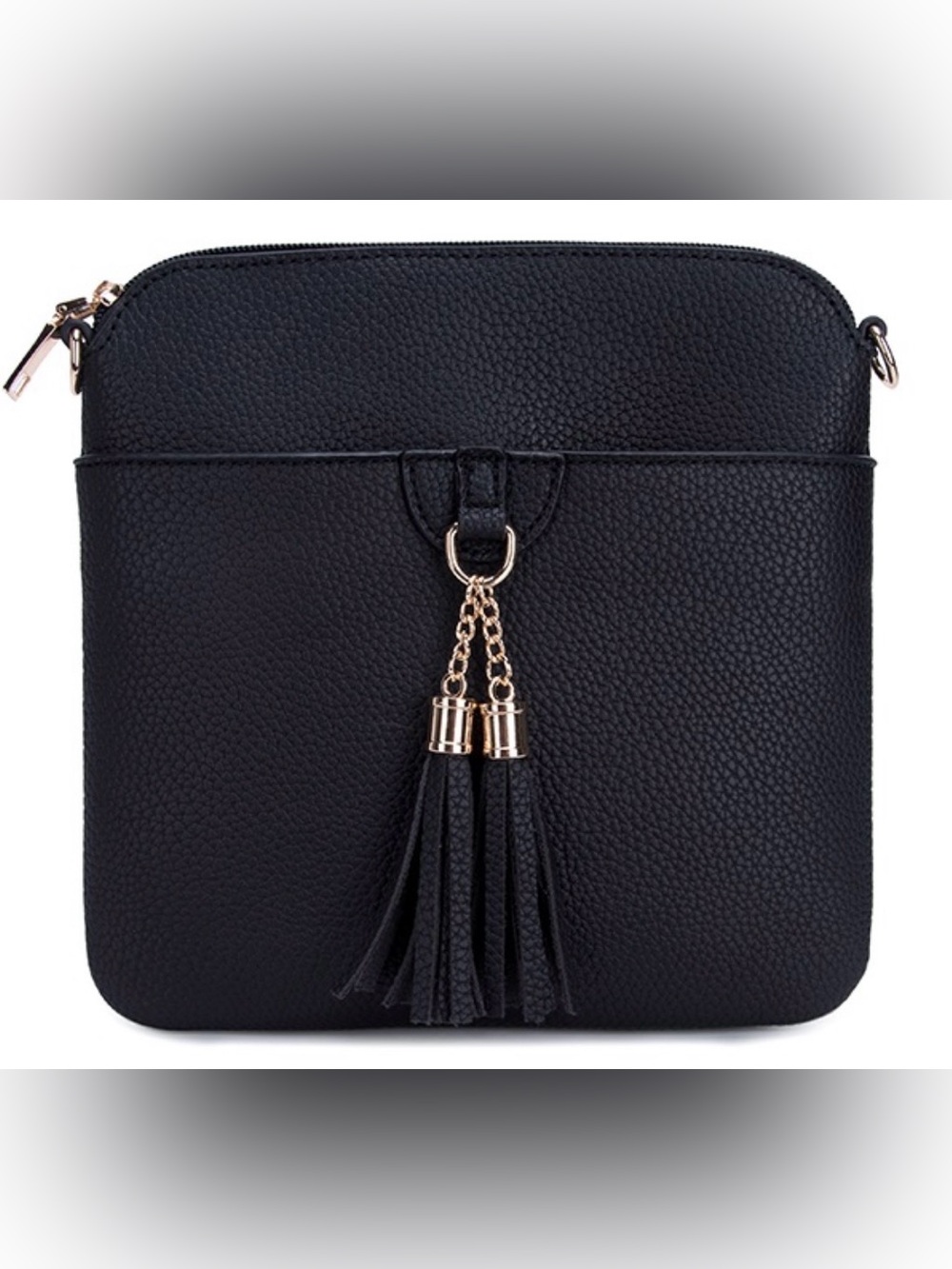 NEW! Vegan Leather Crossbody Bag, AR NEW YORK, BLACK